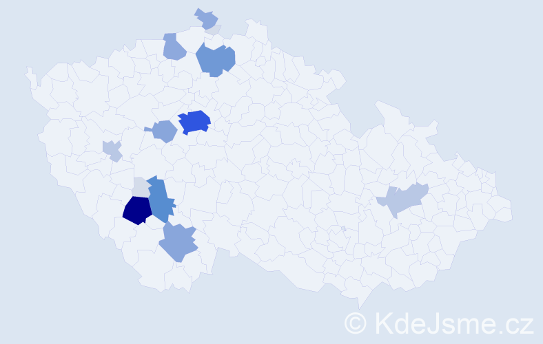 Příjmení: 'Hoštička', počet výskytů 63 v celé ČR