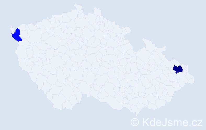 Příjmení: 'Vojakovič', počet výskytů 6 v celé ČR