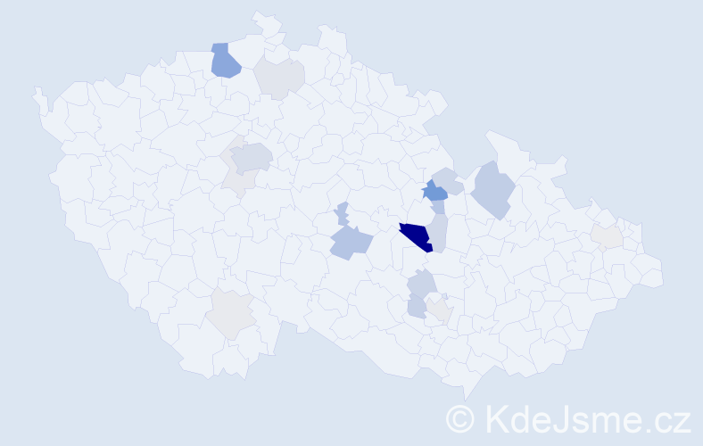 Příjmení: 'Čípa', počet výskytů 55 v celé ČR