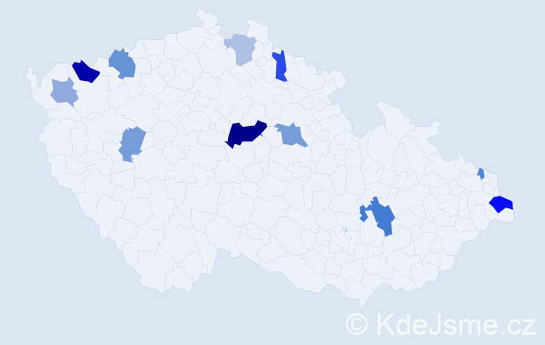 Příjmení: 'Pidaničová', počet výskytů 22 v celé ČR