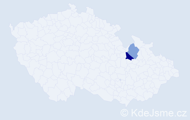 Příjmení: 'Hoigrová', počet výskytů 3 v celé ČR