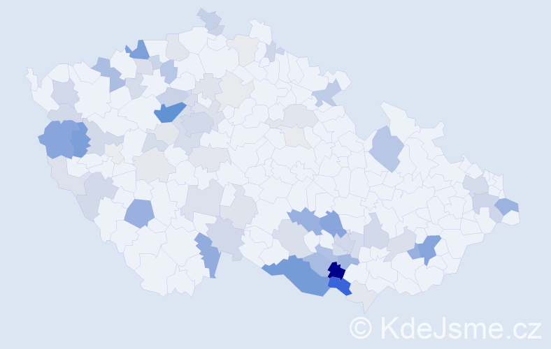 Příjmení: 'Vršková', počet výskytů 229 v celé ČR