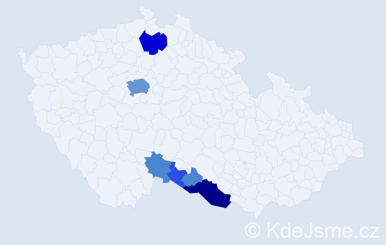 Příjmení: 'Pocarová', počet výskytů 31 v celé ČR