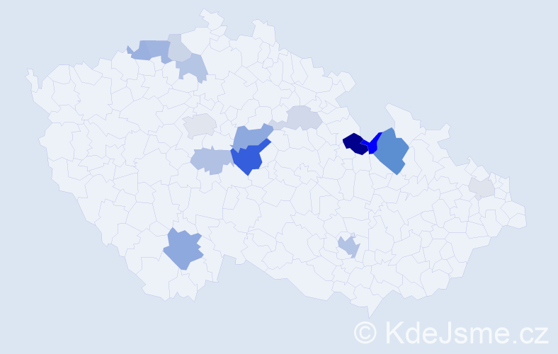Příjmení: 'Barnatová', počet výskytů 33 v celé ČR