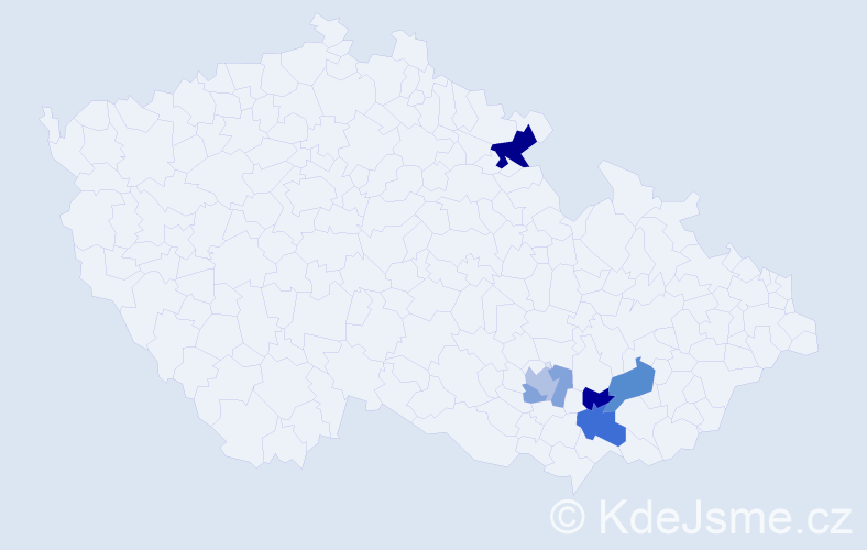 Příjmení: 'Mlčouchová', počet výskytů 12 v celé ČR