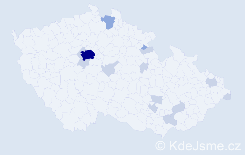 Příjmení: 'Thomson', počet výskytů 27 v celé ČR