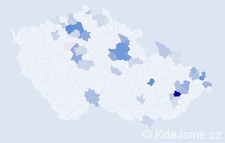 Příjmení: 'Malíř', počet výskytů 183 v celé ČR