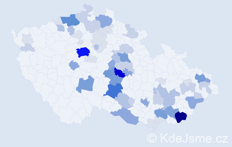 Příjmení: 'Doležálek', počet výskytů 248 v celé ČR