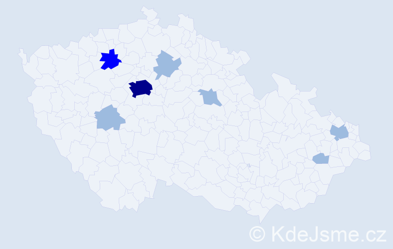Příjmení: 'Behulová', počet výskytů 12 v celé ČR