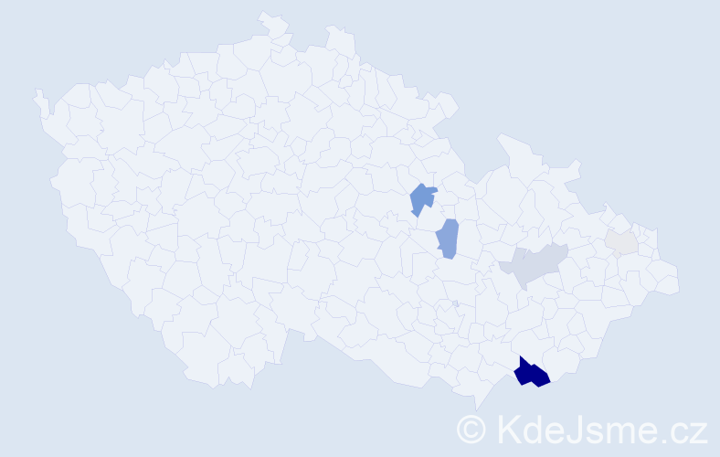 Příjmení: 'Kráčal', počet výskytů 20 v celé ČR