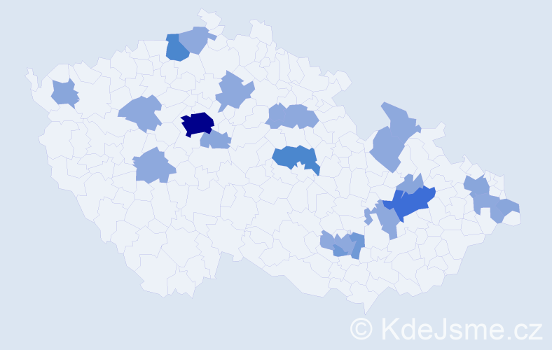 Příjmení: 'Černilová', počet výskytů 47 v celé ČR