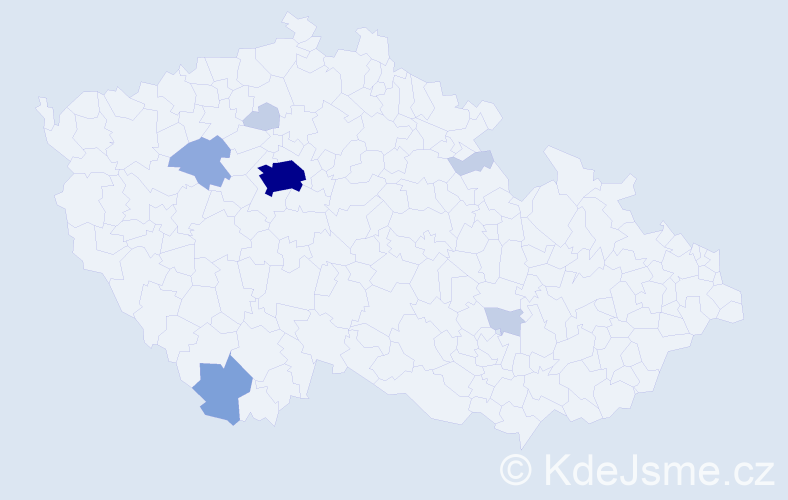 Příjmení: 'Kollinger', počet výskytů 19 v celé ČR