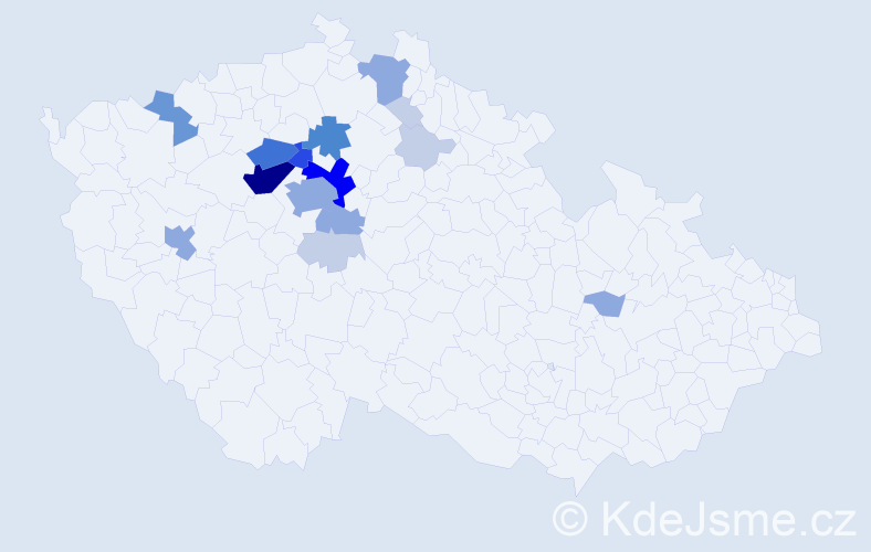 Příjmení: 'Kerpl', počet výskytů 55 v celé ČR