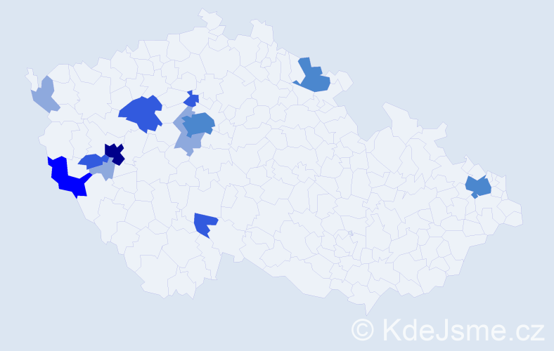 Příjmení: 'Dolhá', počet výskytů 30 v celé ČR