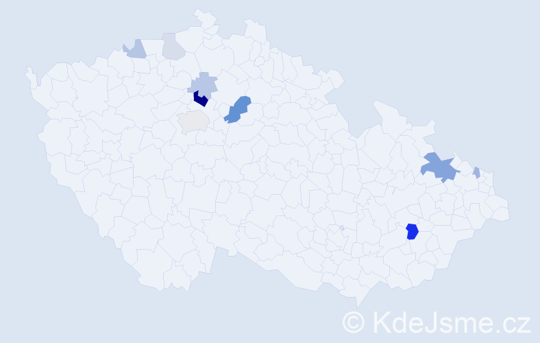 Příjmení: 'Kaul', počet výskytů 22 v celé ČR
