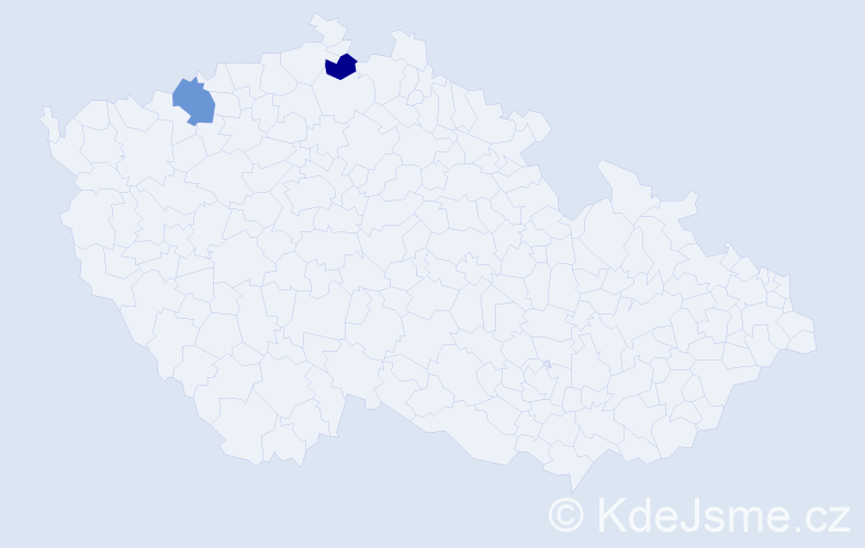 Příjmení: 'Deker', počet výskytů 2 v celé ČR