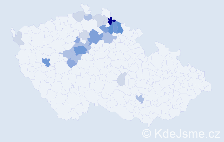 Příjmení: 'Koldovský', počet výskytů 74 v celé ČR