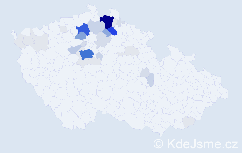 Příjmení: 'Porš', počet výskytů 149 v celé ČR