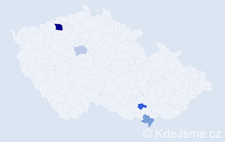 Příjmení: 'Nedev', počet výskytů 10 v celé ČR