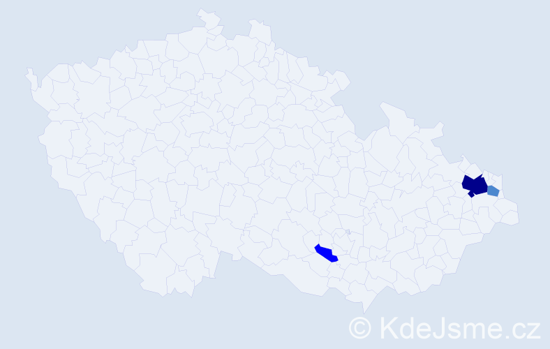 Příjmení: 'Stapajová', počet výskytů 6 v celé ČR