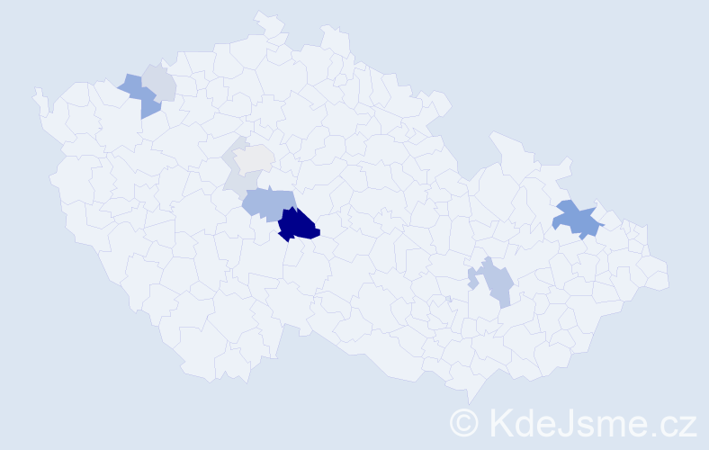 Příjmení: 'Selingrová', počet výskytů 21 v celé ČR