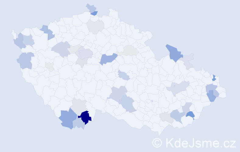 Příjmení: 'Koiš', počet výskytů 100 v celé ČR