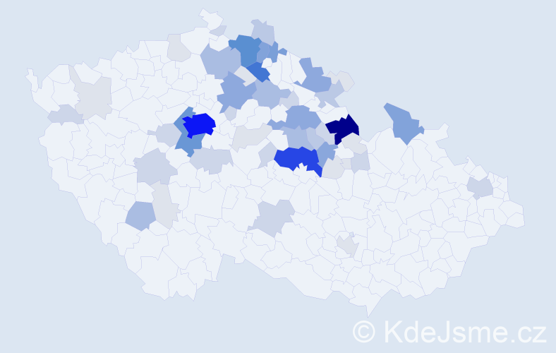 Příjmení: 'Pavlišta', počet výskytů 206 v celé ČR