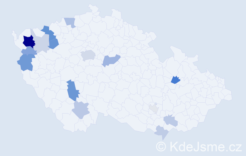 Příjmení: 'Kurčíková', počet výskytů 41 v celé ČR