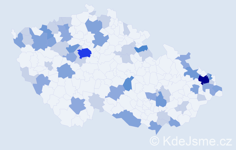 Příjmení: 'Takácsová', počet výskytů 132 v celé ČR