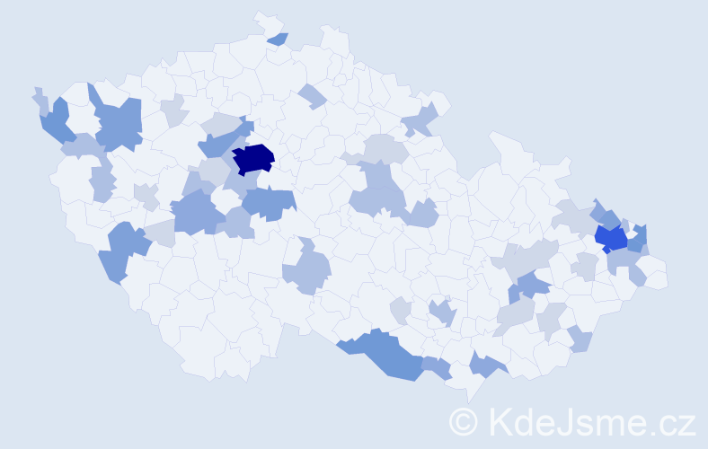 Příjmení: 'Lehocká', počet výskytů 134 v celé ČR