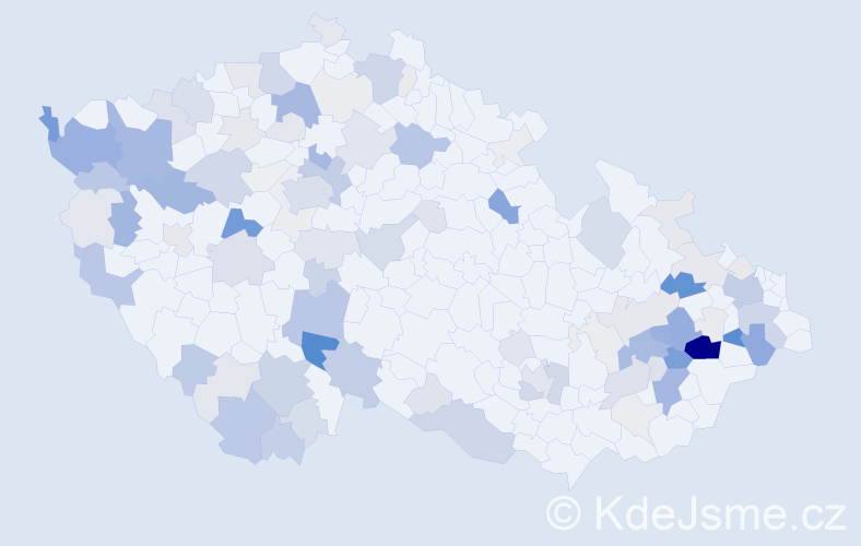 Příjmení: 'Kundrát', počet výskytů 406 v celé ČR