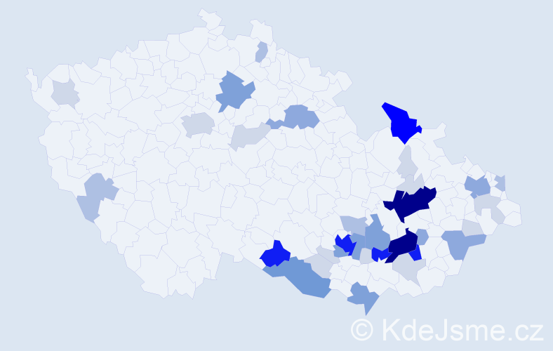 Příjmení: 'Sokola', počet výskytů 138 v celé ČR