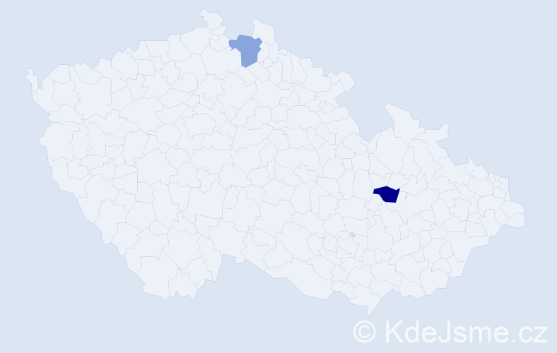 Příjmení: 'Mošcovits', počet výskytů 2 v celé ČR