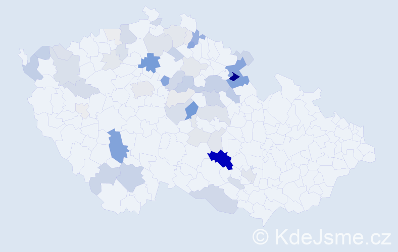 Příjmení: 'Kuřátková', počet výskytů 170 v celé ČR