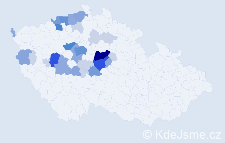 Příjmení: 'Viltová', počet výskytů 88 v celé ČR
