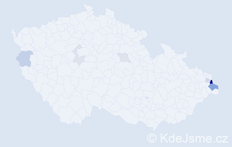 Příjmení: 'Kotajná', počet výskytů 33 v celé ČR