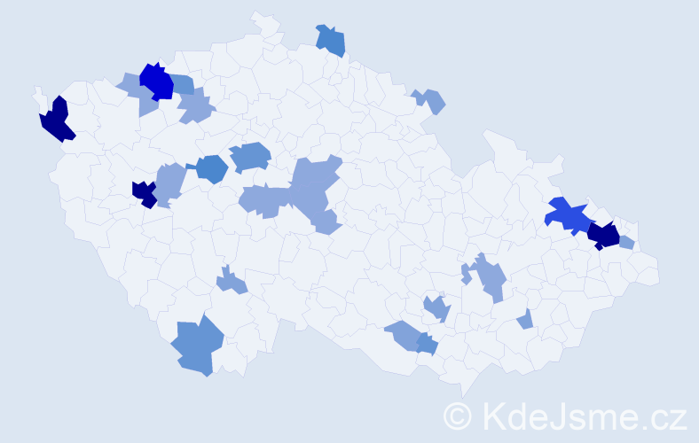 Příjmení: 'Cirok', počet výskytů 76 v celé ČR