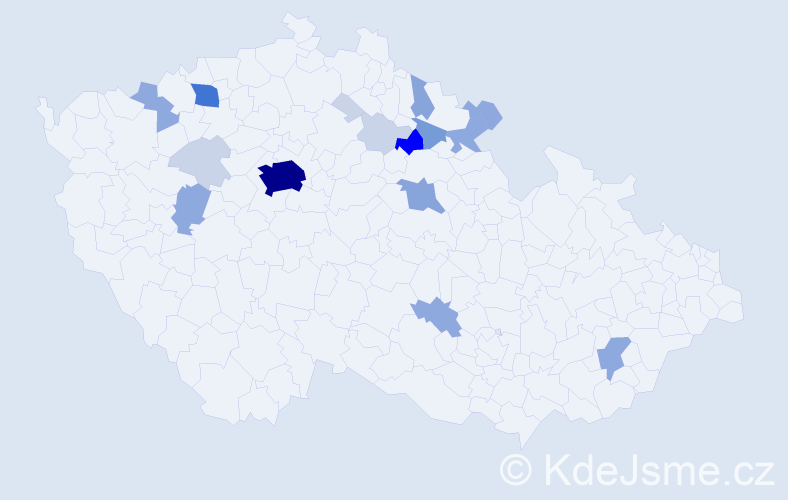 Příjmení: 'Rain', počet výskytů 55 v celé ČR