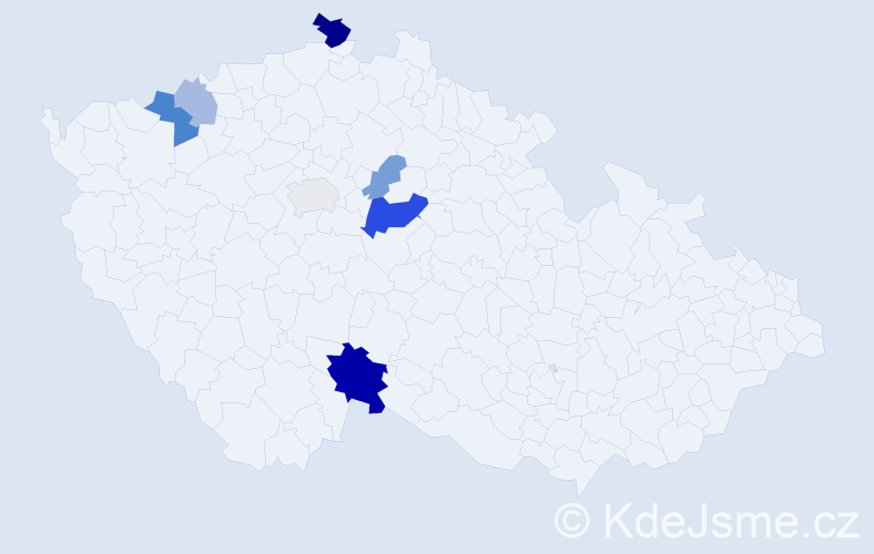 Příjmení: 'Šifferová', počet výskytů 16 v celé ČR