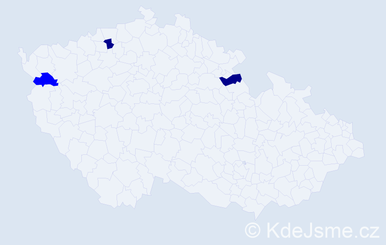 Příjmení: 'Pagová', počet výskytů 5 v celé ČR