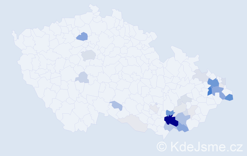 Příjmení: 'Neničková', počet výskytů 151 v celé ČR