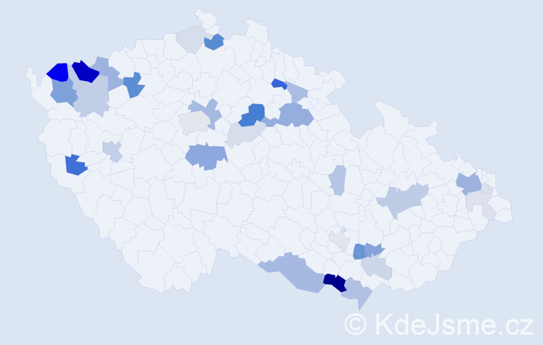 Příjmení: 'Karbula', počet výskytů 86 v celé ČR