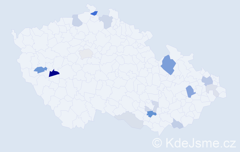 Příjmení: 'Majkut', počet výskytů 35 v celé ČR