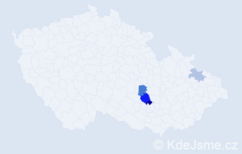 Příjmení: 'Vaša', počet výskytů 6 v celé ČR