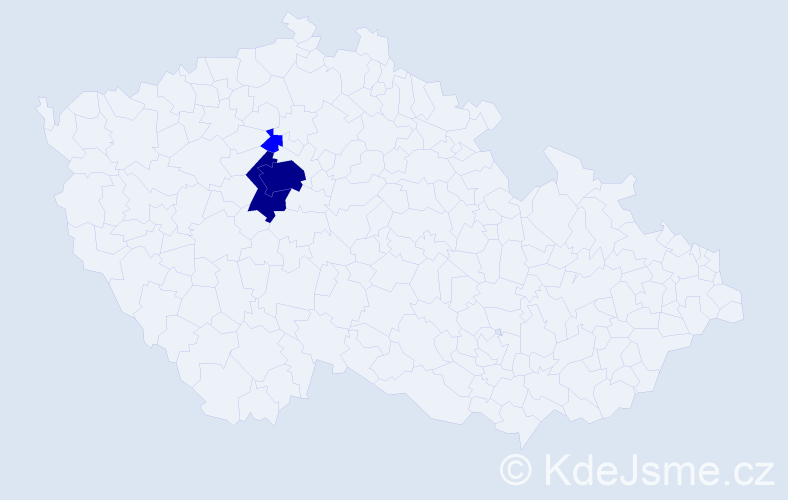 Příjmení: 'Bern', počet výskytů 5 v celé ČR