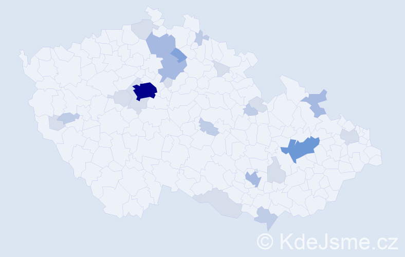 Příjmení: 'Ander', počet výskytů 64 v celé ČR