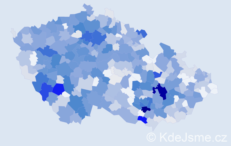 Příjmení: 'Kroupa', počet výskytů 2712 v celé ČR