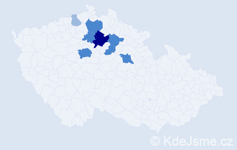 Příjmení: 'Sisák', počet výskytů 17 v celé ČR