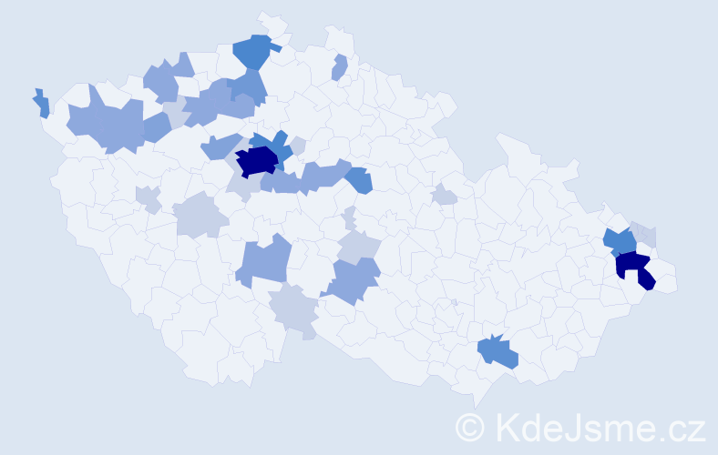 Příjmení: 'Čerňanská', počet výskytů 102 v celé ČR
