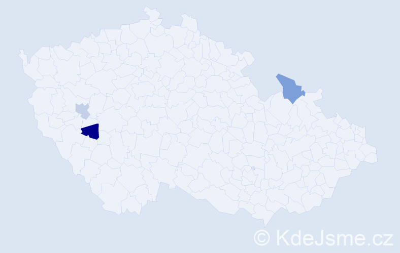 Příjmení: 'Modračka', počet výskytů 3 v celé ČR